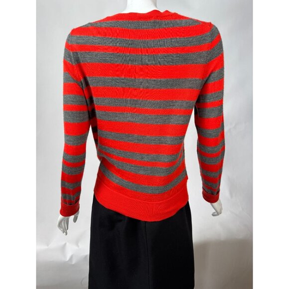 Ann Taylor Loft Womens Red & Gray Striped Button-Up Cardigan Sweater Size S - Picture 12 of 15